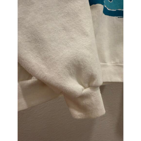 Monterrey 1988 Vintage White & Blue Pullover Sweater XL Made in USA - Picture 6 of 8